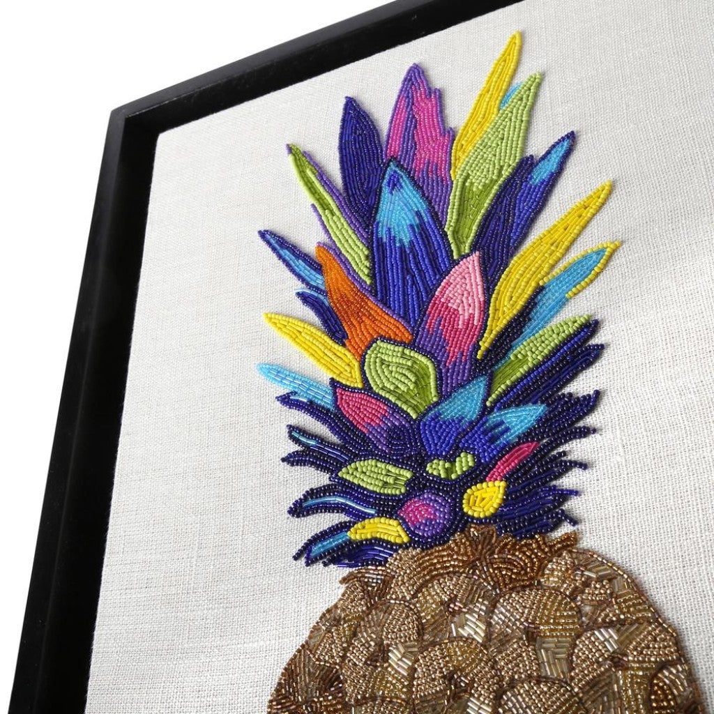 Pineapple beaded wall art