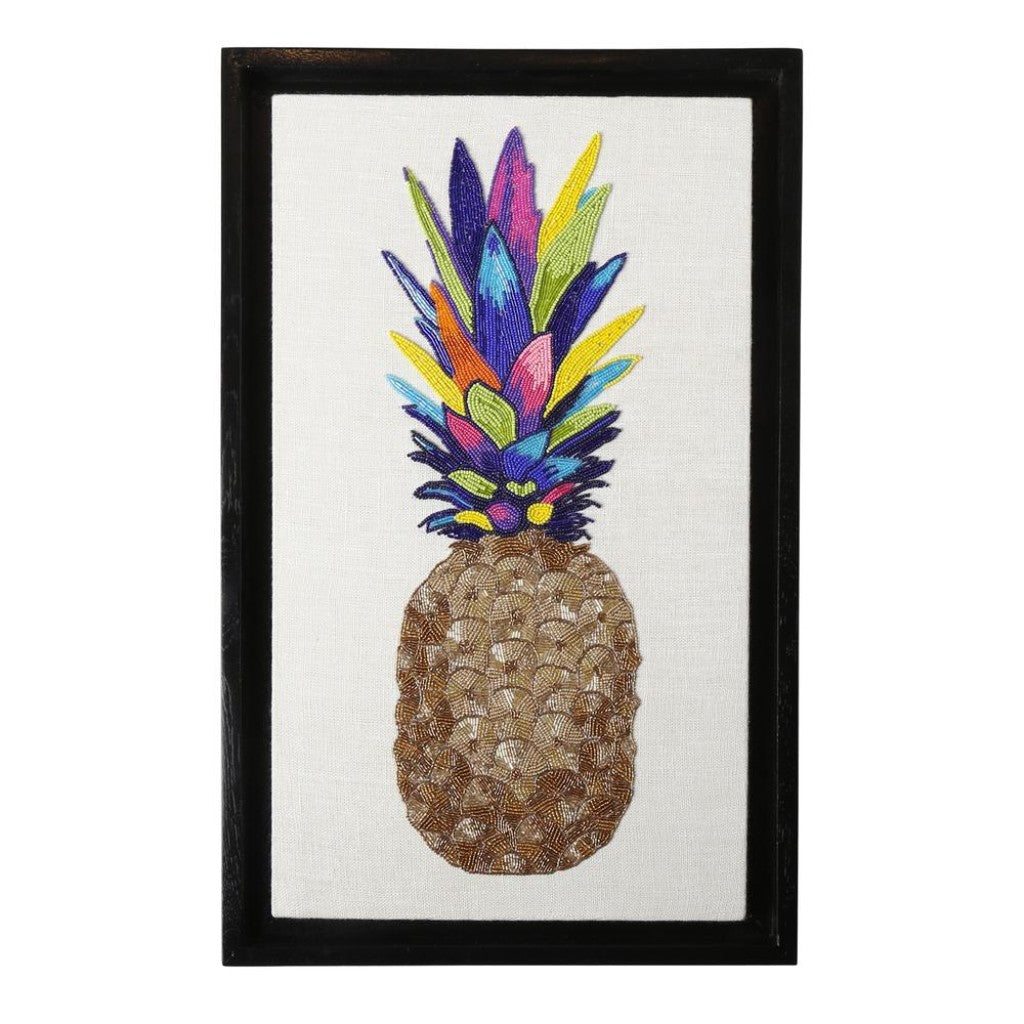 Pineapple beaded wall art