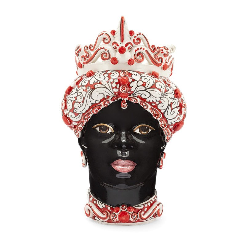 Sicilian Ceramic Vase, red/woman