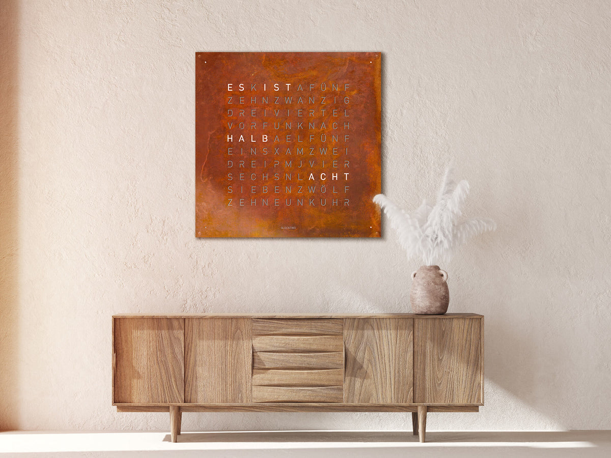 QLOCKTWO Earth 90 Creator's Edition – Rust