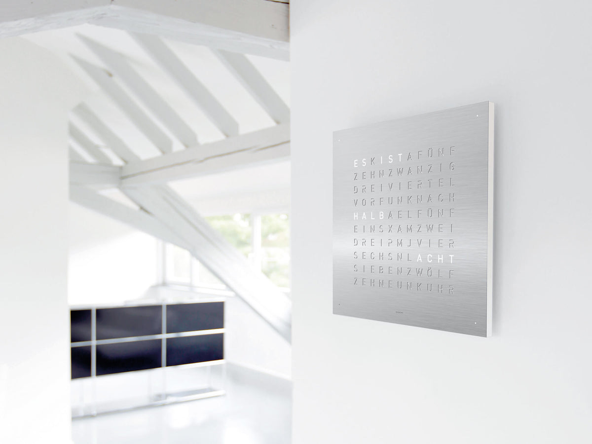QLOCKTWO Earth 45 – Stainless Steel