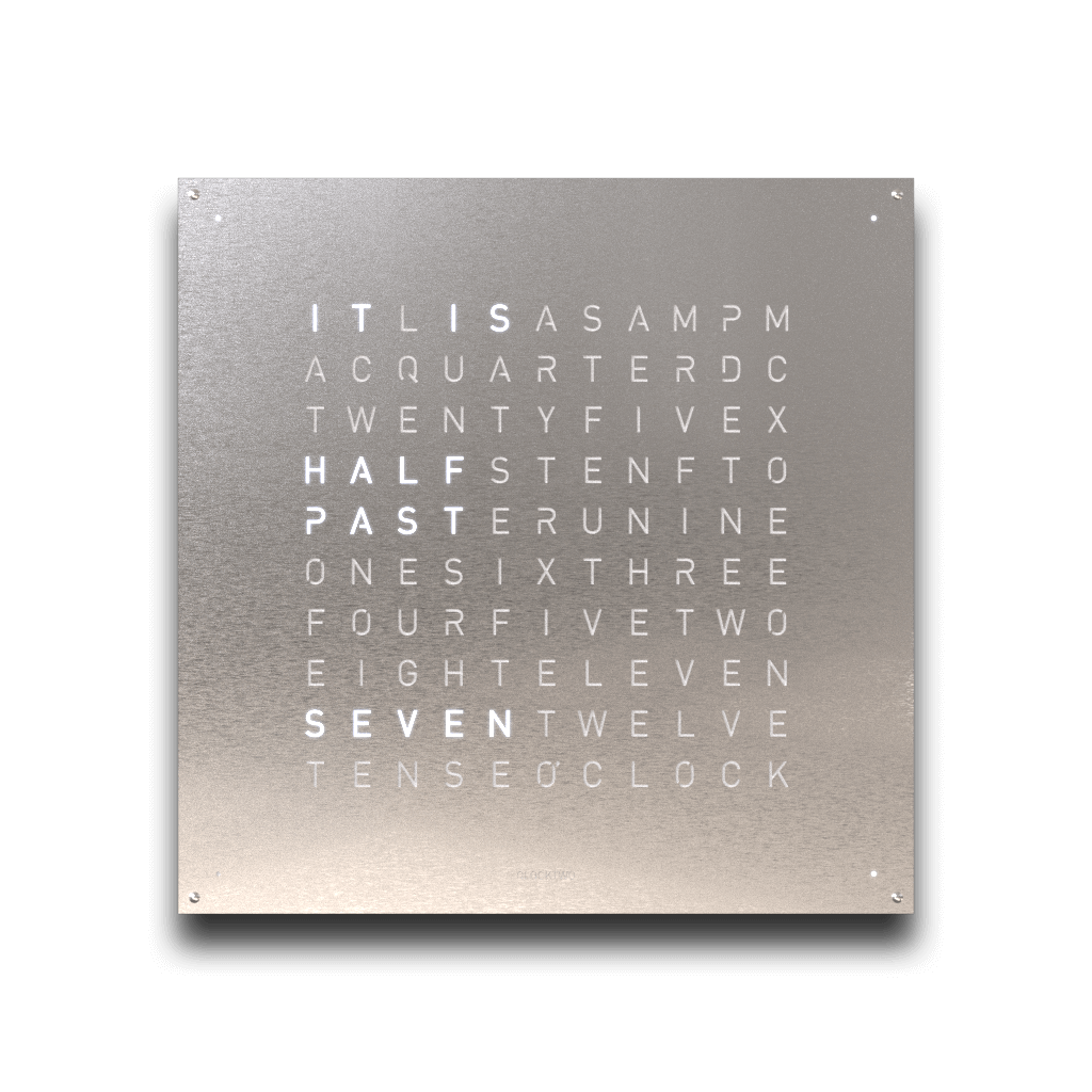 QLOCKTWO Earth 90 – Stainless Steel