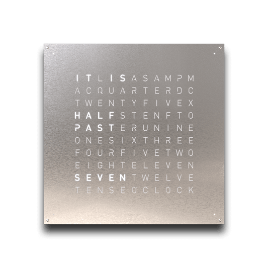 QLOCKTWO Earth 90 – Stainless Steel